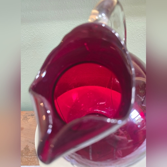 Vintage Cambridge Glass CARMEN Ruby Red Ball Jug, 80oz - Picture 4 of 6